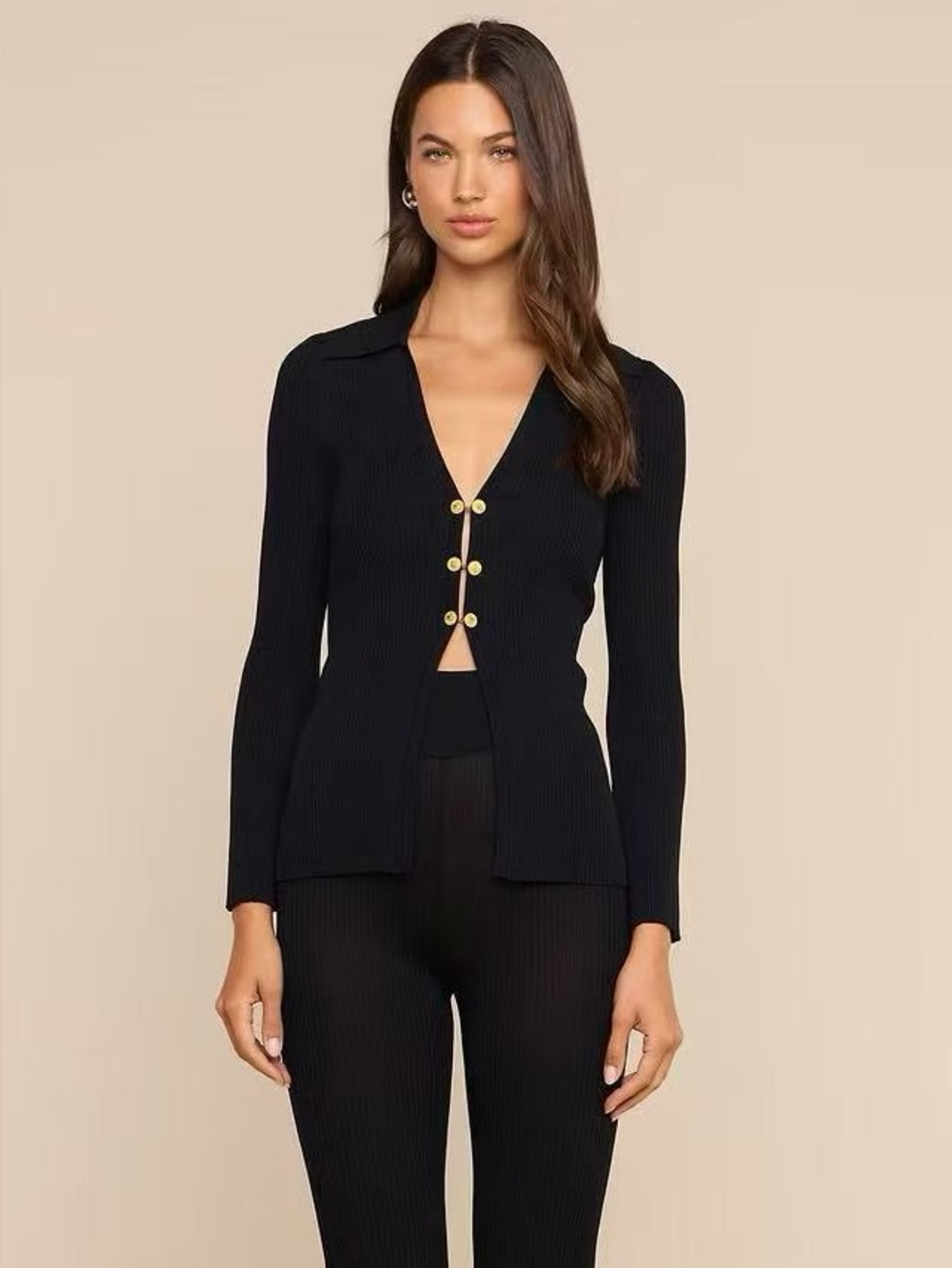 L’agence Kaye Cardigan Top in black, XS S M L